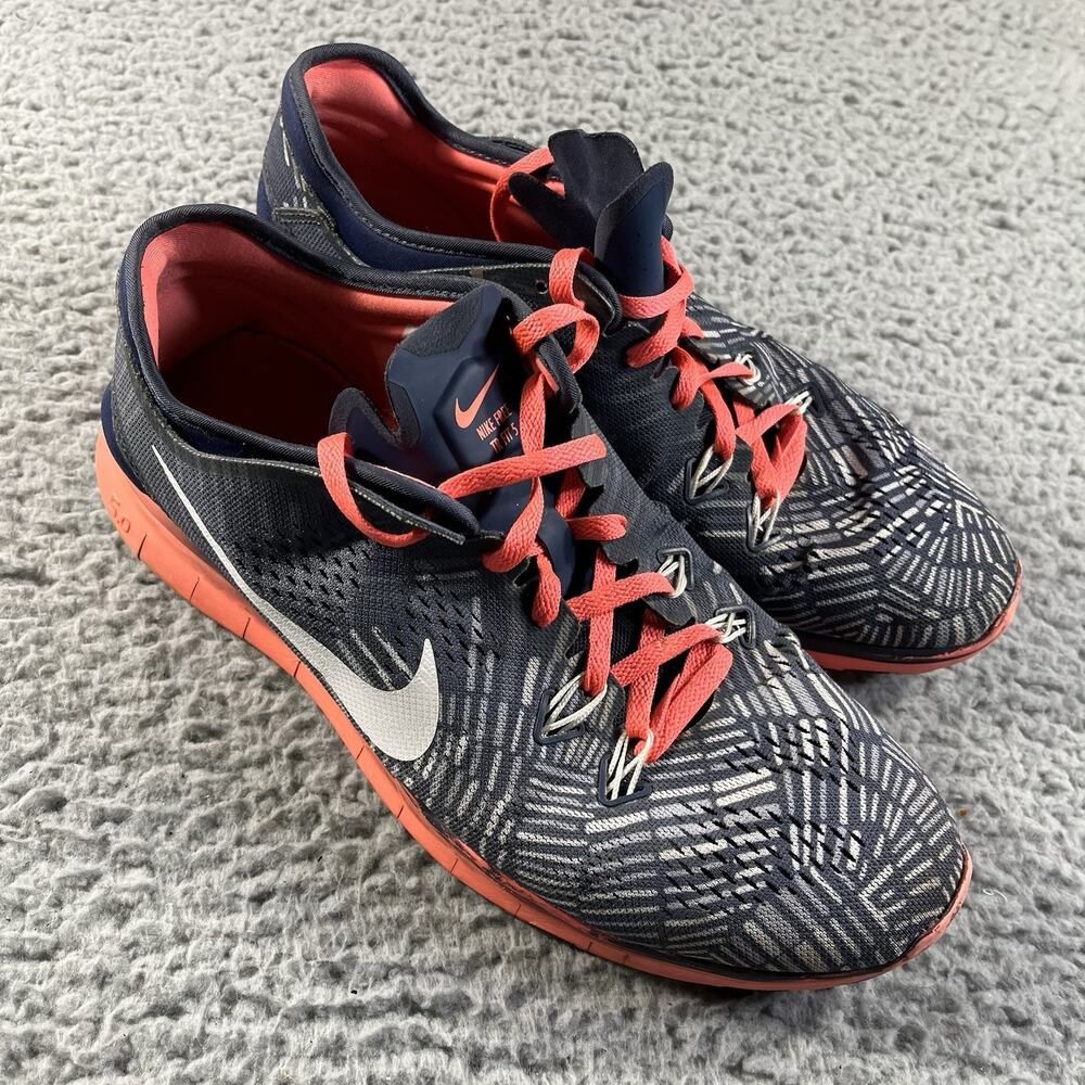 Nike Free TR Fit 5 Print Running Shoes Women's Size 11 Blue Pink 704695-406